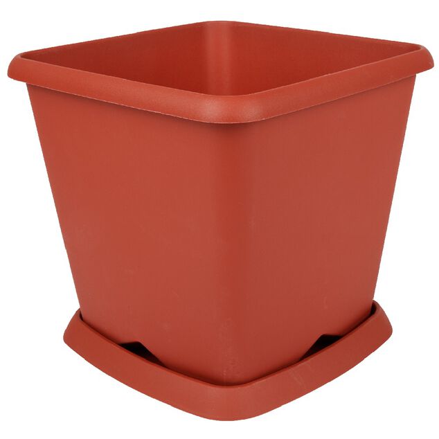 Pot de jardin carr&eacute; Chorus rouge 24,2 L