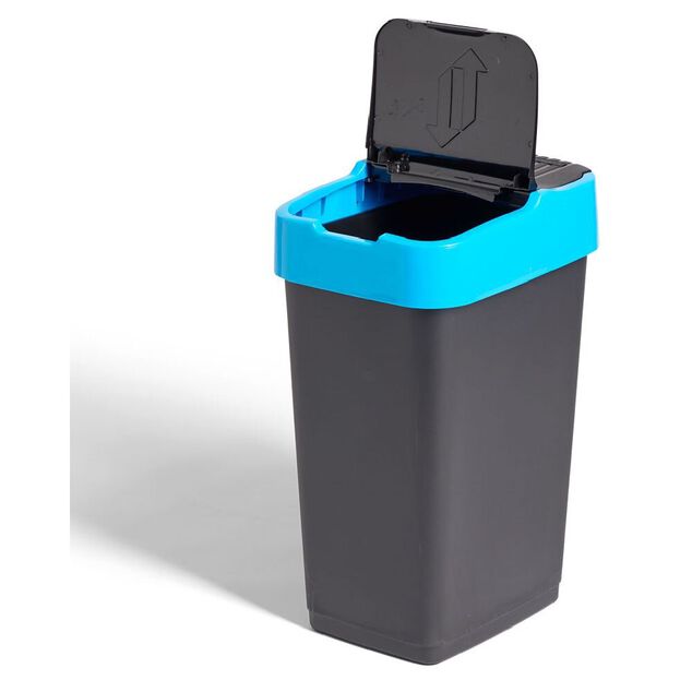 Poubelle de tri pour papier 35L plastique bleu et noir