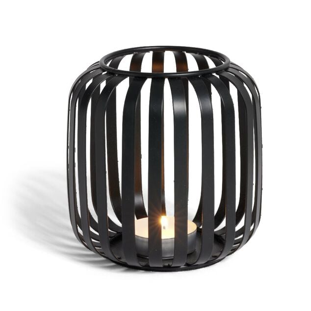 Lanterne ajour&eacute;e m&eacute;tal noir &Oslash;10xH12cm