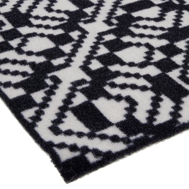 Tapis de cuisine antid&eacute;apant absorbant imprim&eacute; tomette bleu 50x80cm