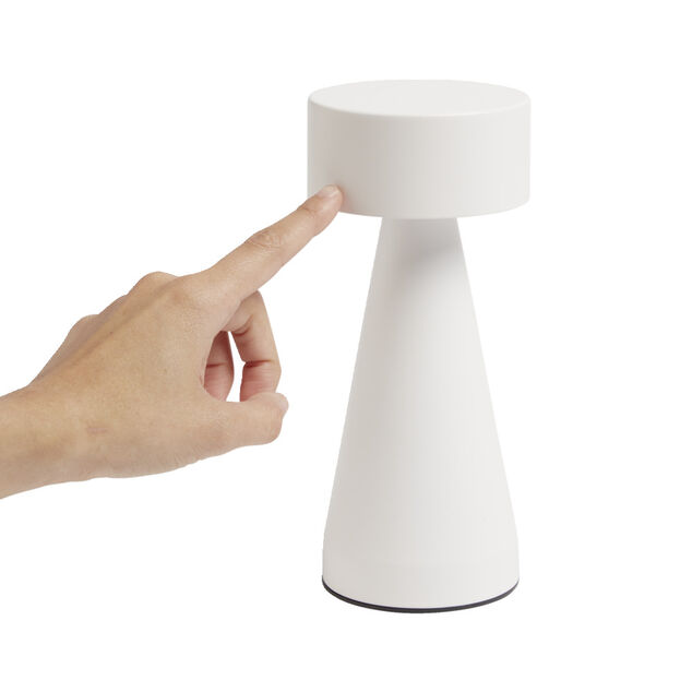 Lampe de table Squari USB tactile blanche &Oslash;9,5xH22,5cm