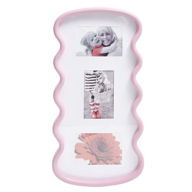 Cadre photo 3 vues bord ondulé 27x51,4xcm (2 modèles)