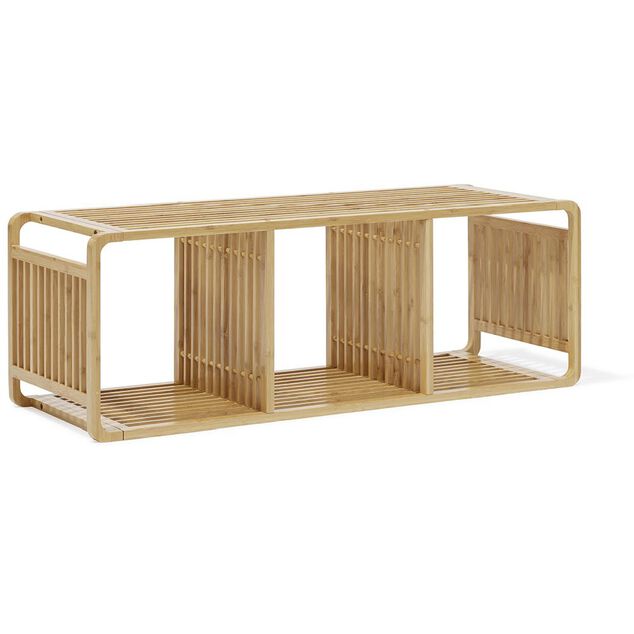 &Eacute;tag&egrave;re 3 cases Macao bambou naturel - L.33xP.33xH.96cm