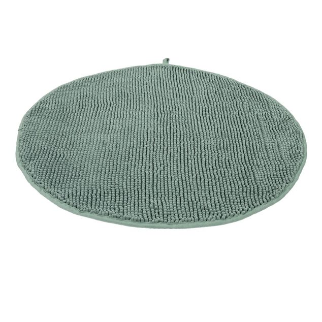 Tapis de bain chenille rond Ø70cm polyester vert
