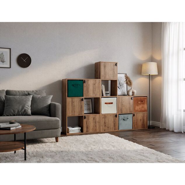 Colonne en bois 4 cases Adam brun naturel 30xP29,5xH120cm