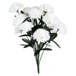 Piquet oeillets blanc bouquet fleur artificielle &Oslash;20xH46cm