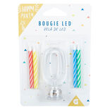 Bougie anniversaire lumineuse à led chiffre 0