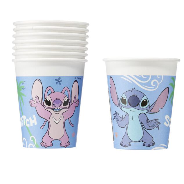 Gobelet carton Disney Stitch bleu 20cl x8