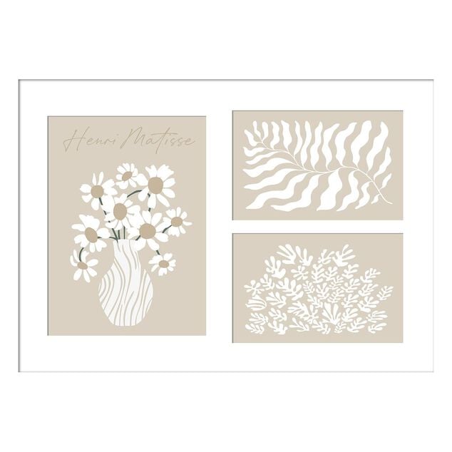 P&ecirc;le-m&ecirc;le x2 en bois 3 vues contour marron et blanc 27x37cm