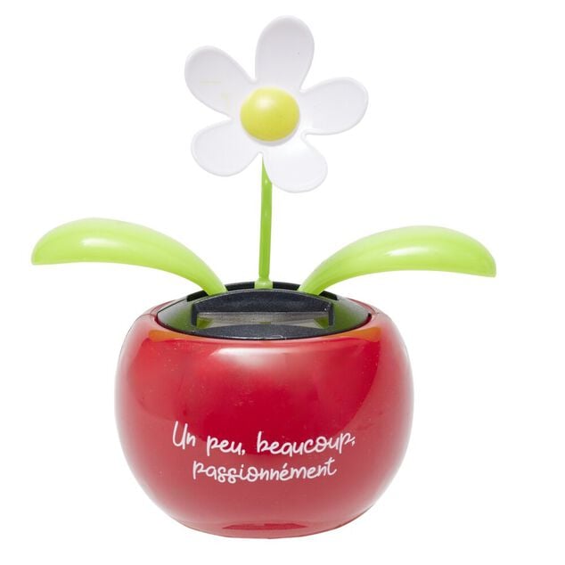 Figurine solaire dansante fleur pot color&eacute; H10cm (3 mod&egrave;les)