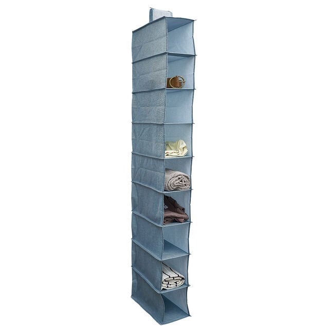 Organisateur de v&ecirc;tements Bleu - 9 niveaux - 32x15xH128 cm