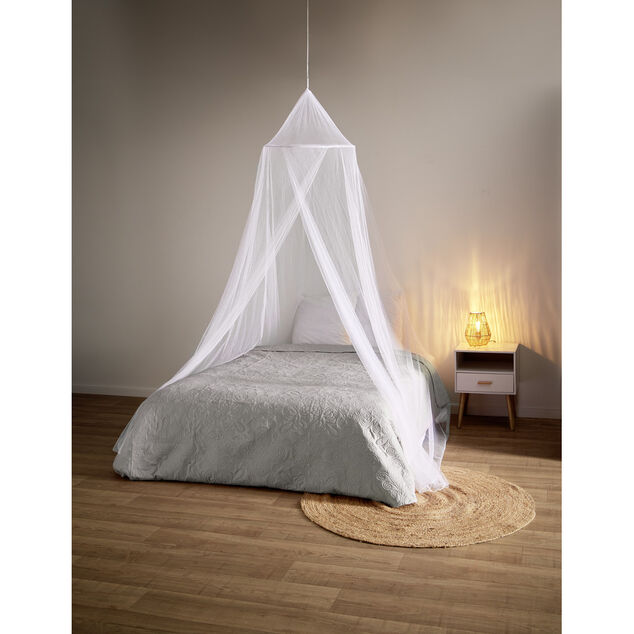 Moustiquaire ciel de lit blanc à suspendre Ø60x235x1000cm