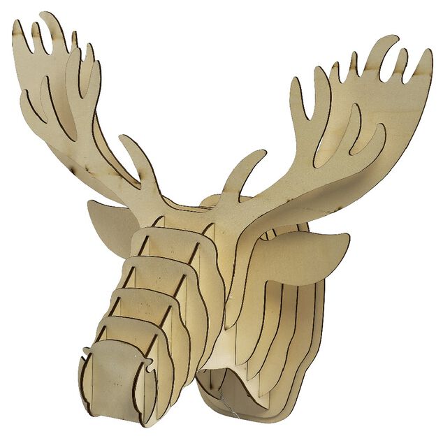 T&ecirc;te de renne en bois lumineux 20 Led Blanc chaud