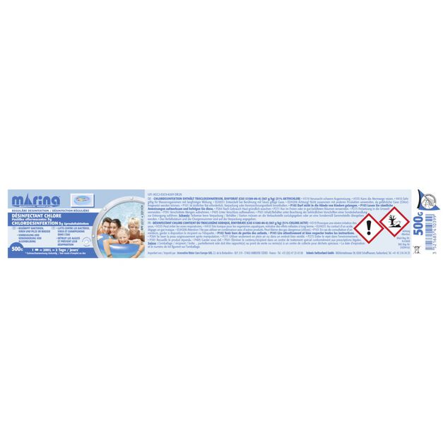 Chlore piscinette pastille 5g Marina 0,5kg