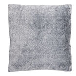 Coussin carr&eacute; 1 face imitation fourrure beige 45x45cm