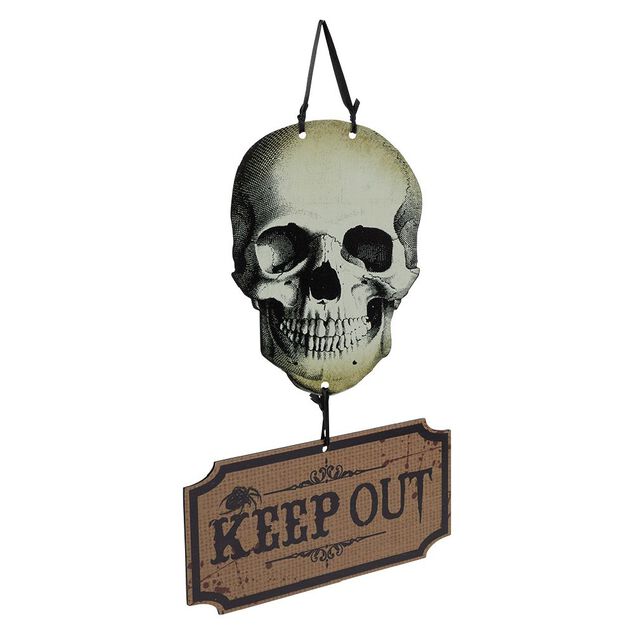 D&eacute;coration de porte Halloween t&ecirc;te de mort
