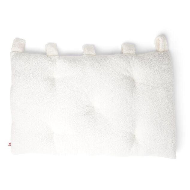 Coussin pour t&ecirc;te de lit en tissu bouclette blanc cass&eacute; 70x50 cm