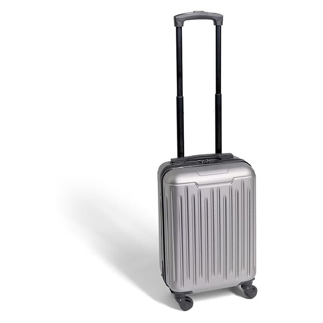 Valise cabine 26L rigide trolley 4 roues amovibles 51cm grise