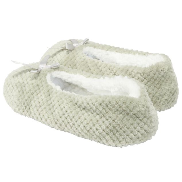 Chaussons ballerines fourr&eacute;s femme gris 40/41