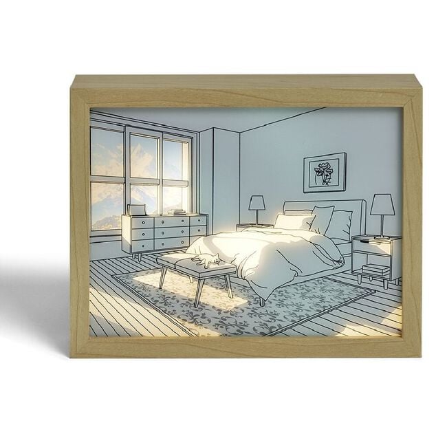 Tableau lumineux à led 3 modes d'éclairage - 22x17 cm