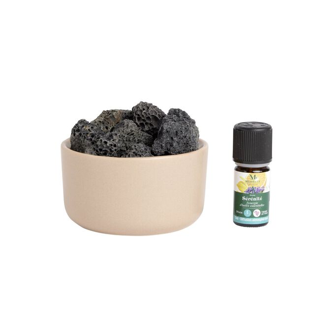Coffret rituel songe Mess&eacute;gu&eacute; diffuseur pierre volcanique et synergie huile essentielle