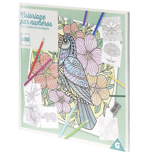 Cahier de coloriages au num&eacute;ro 80 pages 22x44,6cm