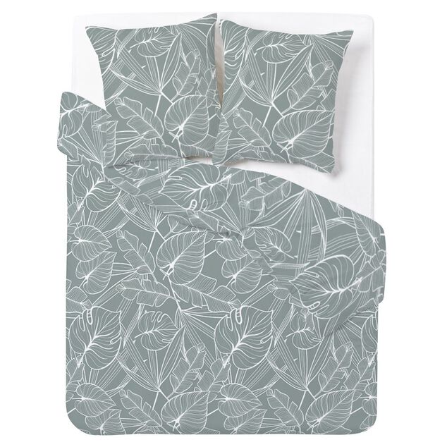 Parure 2 personnes 100% coton finition bouton 240x220cm