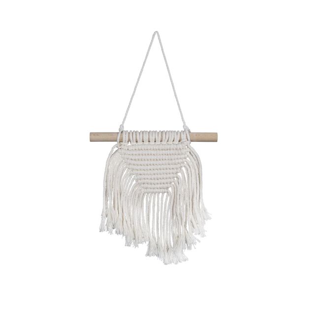 Kit DIY décoration macramé à suspendre en coton beige 10xH20cm