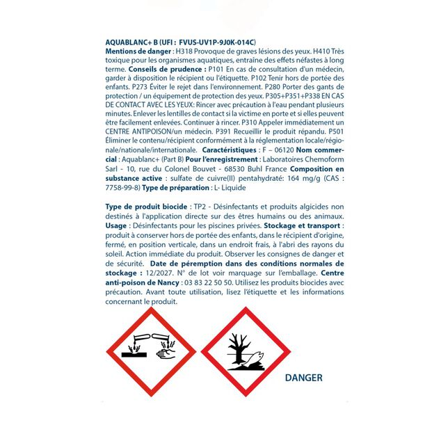 Traitement &agrave; l'oxyg&egrave;ne actif pour piscine hors-sol 3-6m3