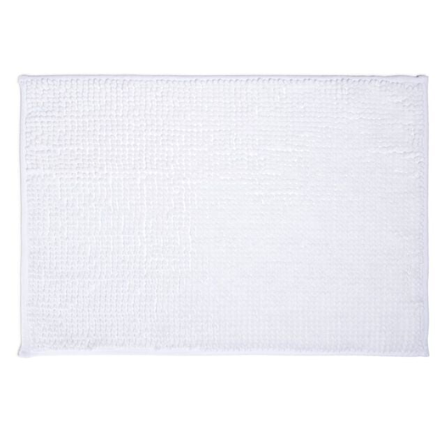 Tapis de salle de bain chenille blanc 45x65cm