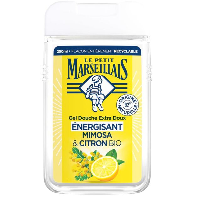 Gel douche Le Petit Marseillais &eacute;nergisant mimosa et citron bio 250ml