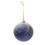 Boule de Noël bleu et doré Ø8 cm