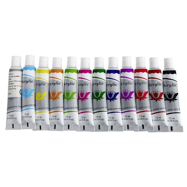 Tube de peinture x12 acrylique 12ml