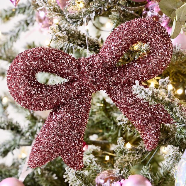 Noeud de No&euml;l paillet&eacute; &agrave; suspendre L25cm (3 mod&egrave;les)
