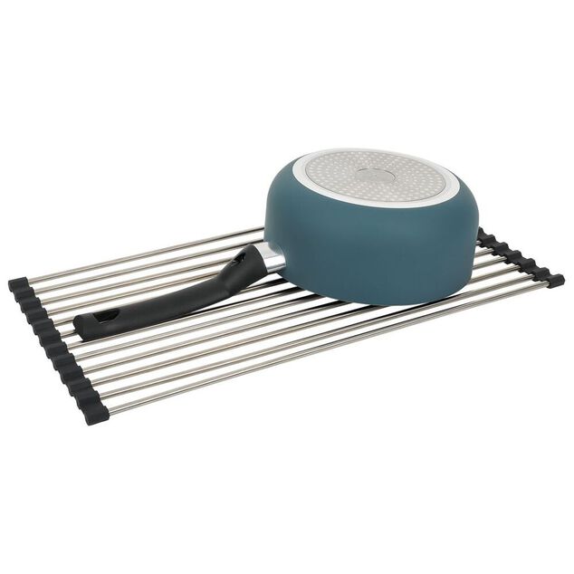 &Eacute;gouttoir en inox et silicone - L.46xl.24cm