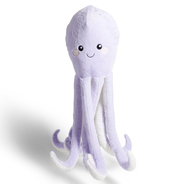 Peluche pieuvre L80cm polyester violet