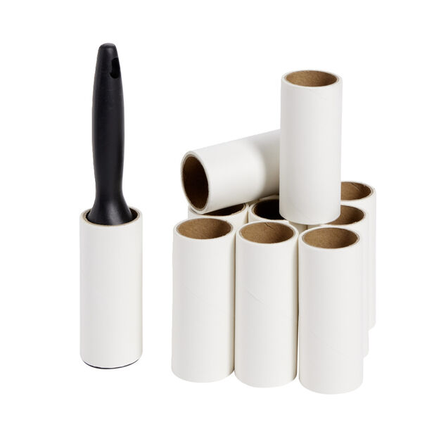 Brosse adh&eacute;sive avec 12 rouleaux de recharge papier &Oslash;5xH20cm