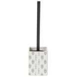 Brosse WC socle carré grès motif trait noir et blanc 9,2x9,2xH36cm