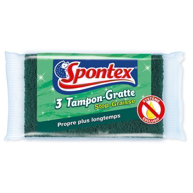 Tampon grattant stop graisse Spontex x 3