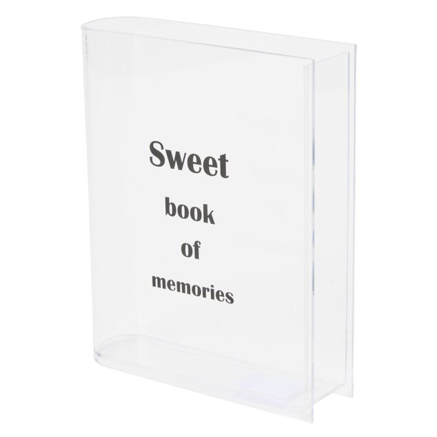 Vase c&eacute;ramique forme livre Sweet Book of Memories blanc et noir 15x4xH20cm