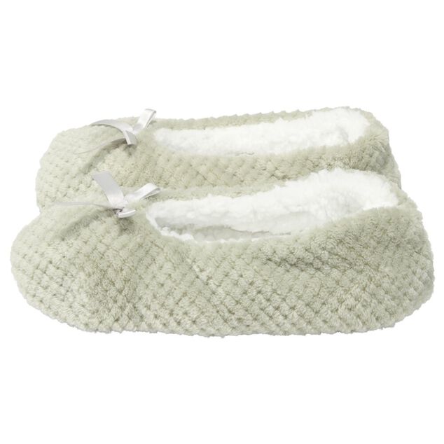 Chaussons ballerines fourr&eacute;s femme beige 36/37