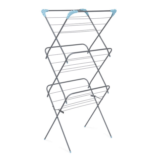 &Eacute;tendoir &agrave; linge 3 niveaux 15m m&eacute;tal et plastique 61x41xH140cm