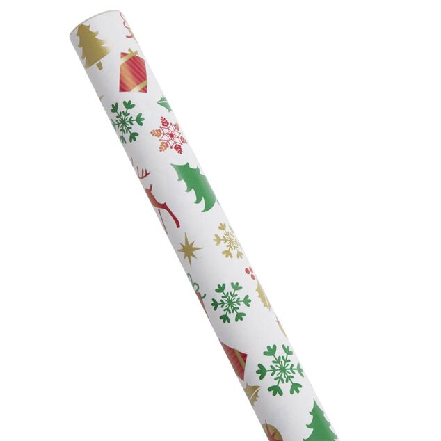 Papier cadeau No&euml;l x4 rouleau 2m (2 mod&egrave;les)