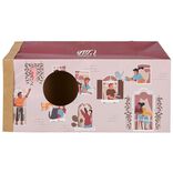 Tunnel de jeu pour chat carton motif maison 60x27xH22cm
