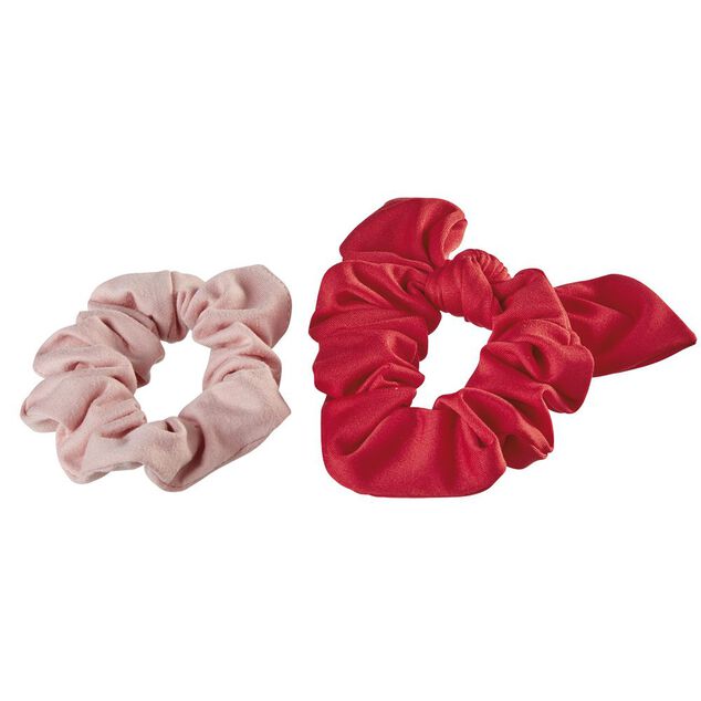 2 chouchous assortis rose/rouge paillett&eacute;