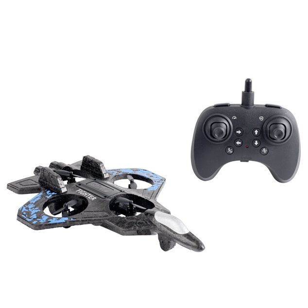 Avion radiocommand&eacute; lumineux USB 360&deg; noir et bleu