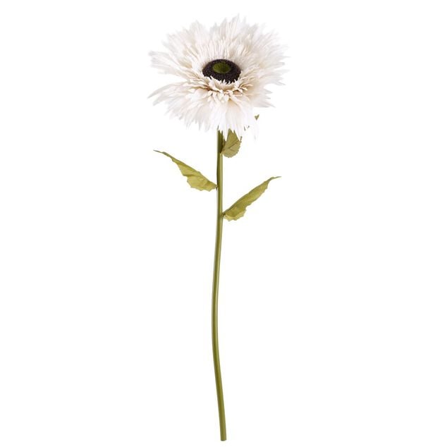 Fleur artificielle gerbera blanc XL 1 tige &Oslash;50xH135cm
