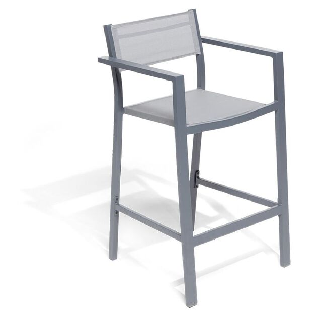 Chaise haute Oslow aluminium et textil&egrave;ne 55x53xH96,5 cm