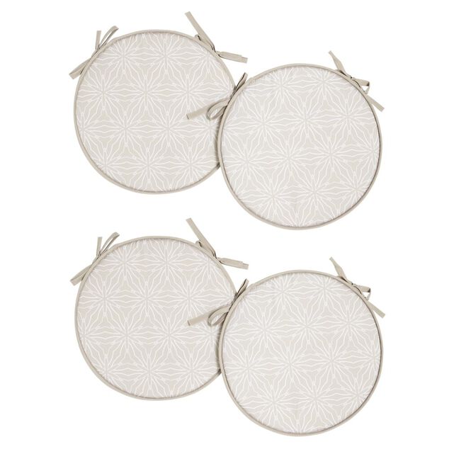 Galette de chaise ronde x4 avec motif Ø38cm (4 modèles)