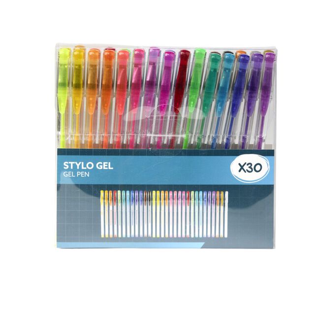 Stylo gel x30 palette multicolore L12cm